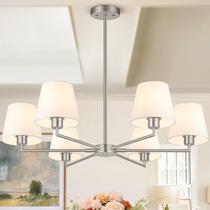 Lustre para Sala de Jantar Lynnoland 36" 6 Lâmpadas Níquel Escovado Lustre para Sala de Jantar Lynnoland 36" 6 Lâmpadas Níquel Escovado