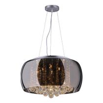 Lustre Para Sala de Jantar Pendente Plafon Vidro e Cristal Legítimo Attractive Cromado 50cm G9 Lustre Design Moderno Sala Quarto Lustre Para Sala de Jantar Pendente Plafon Vidro e Cristal Legítimo Attractive Cromado 50cm G9 Lustre Design Moderno Sala Quarto