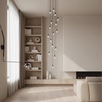Lustre para sala Pratic 16 lâmpadas Preto pé direito alto Lustre para sala Pratic 16 lâmpadas Preto pé direito alto