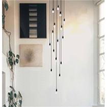 Lustre para sala Pratic 16 lâmpadas Preto pé direito alto