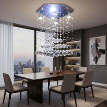 Lustre para sala, quarto, cozinha de cristal K9 base 30x30 -