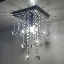 Lustre Para Sala Quarto De Cristal Acrílico 20x20 e 25 cm Altura Soq E27 Lustre Para Sala Quarto De Cristal Acrílico 20x20 e 25 cm Altura Soq E27