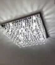 Lustre Para Sala Quarto De Cristal K9 Legítimo 45x45 Cm