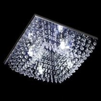 Lustre Para Sala Quarto de cristal legítimo base inox 30x30 cm