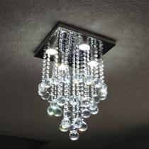 Lustre Para Sala Quarto De Cristal Legítimo Base Inox