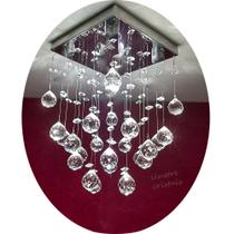 Lustre para sala quarto De Cristal Legítimo K9 Quadrado 20x20 Altura 35 Cm