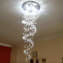 Lustre Para Vão De Escada, Em Espiral, Com 1,80M De altura, Com 39 Esferas De Cristais Legítimo k9 30mm Lustre Para Vão De Escada, Em Espiral, Com 1,80M De altura, Com 39 Esferas De Cristais Legítimo k9 30mm