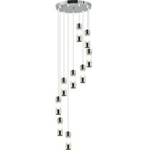 Lustre Pendente 1/2 Cromo Ø30x100cm 9 Luzes Lâmpadas G9 (Não Inclusas) Elegance AXEL0509PDCR Bronzearte