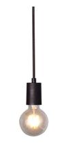 Lustre Pendente - 1 Lâmpada - Alumínio - Preto - 110V/220V