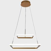 Lustre pendente 192010 led domum 2 arcos quadrado dourado 50/30cm 4000k biv Lustre pendente 192010 led domum 2 arcos quadrado dourado 50/30cm 4000k biv