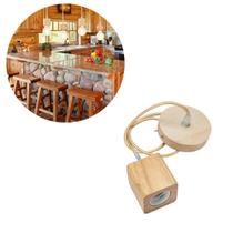 Lustre Pendente 1M Rústico Em Madeira Maciça Tampa Canopla Lustre Pendente 1M Rústico Em Madeira Maciça Tampa Canopla