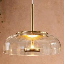Lustre Pendente 22,5cm Vidro Transparente Luz Indireta Redondo Luminária Teto Gimpo KJDDE-271-TR