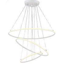 Lustre Pendente 3 Aneis Branco Inverse 80cm LED 100W 3000K Bivolt Lustre Pendente 3 Aneis Branco Inverse 80cm LED 100W 3000K Bivolt