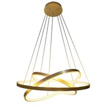 Lustre Pendente 3 Arcos LED 60W 3200K Dourado Domum