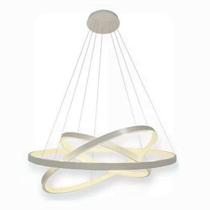 Lustre Pendente 3 Arcos LED 60W 3200K Prata Domum