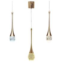 Lustre Pendente 3 em 1 LED Cristal Gota Luxo Iluminaçao Sala Quarto Recepçao Residencial Comercial Ambiente Moderno
