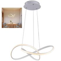 Lustre Pendente 3000K LED Luminaria Arco Infinito Perfil Orgon Hall de Entrada Recepçao Hotel Moderno Residencial Comercial Ambiente Iluminaçao