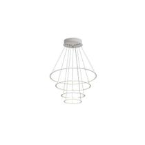 Lustre Pendente 4 Aneis Branco 80cm LED 130W 3500K Bivolt Lustre Pendente 4 Aneis Branco 80cm LED 130W 3500K Bivolt