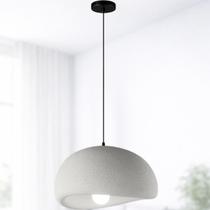 Lustre Pendente 40cm Luminária Japonesa Wabi-Sabi Orgânico Cogumelo Concreto Gimpo LTJ40-CINZA-A Lustre Pendente 40cm Luminária Japonesa Wabi-Sabi Orgânico Cogumelo Concreto Gimpo LTJ40-CINZA-A
