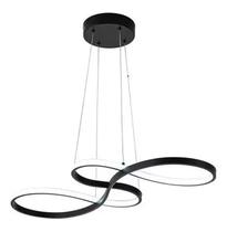 Lustre Pendente 40w Design Moderno Bivolt Preto 3 Em 1 - Dubai
