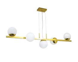 Lustre Pendente 5 Bolas 1 Metro Dourado 286