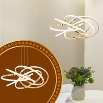 Lustre Pendente 56cm 3500K 43W Dourado Bivolt Sindora DCD01234