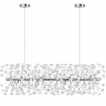 Lustre Pendente 90cm Dente de Leão 336 Cristais 12xG9 LED Prata Metal Teto Gimpo LDL-PRATA-90cm Lustre Pendente 90cm Dente de Leão 336 Cristais 12xG9 LED Prata Metal Teto Gimpo LDL-PRATA-90cm
