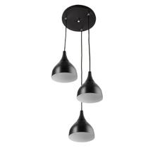 Lustre Pendente Aluminio Gota Triplo 21cm Preto Lustre Pendente Aluminio Gota Triplo 21cm Preto