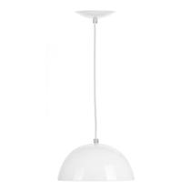 Lustre Pendente Alumínio Meia Lua 23cm Branco