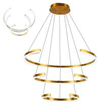 Lustre Pendente Aneis Arco Led Perfil 94W Luminaria Luxo Ambiente Sala de Estar Sala de Jantar Restaurante Recepçao Moderno Decoraçao Lustre Pendente Aneis Arco Led Perfil 94W Luminaria Luxo Ambiente Sala de Estar Sala de Jantar Restaurante Recepçao Moderno Decoraçao