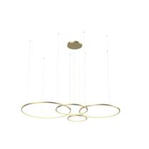 Lustre Pendente Anel de LED 4 em Alumínio 98W - 100x80x60x40cm - Luz Interna