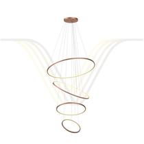 Lustre Pendente Anel de Led Hoop 4 Argolas Aros em Alumínio 122W - 100x80x60x40cm - Luz Interna