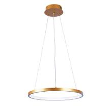 Lustre Pendente Anel Led Moderno Luxuoso 1 Aro Ring 40cm 18W 6500K Bivolt Luminária Sala Quarto