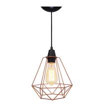 Lustre Pendente Aramado Class Retrô Moderno 20x20cm Bivolt