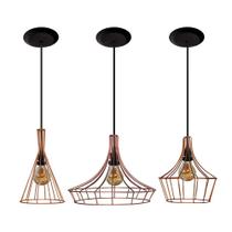 Lustre pendente aramado Cobre 03 un Lustre pendente aramado Cobre 03 un