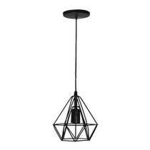 Lustre Pendente Aramado Diamante Mini Preto E27 Bivolt