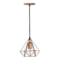 Lustre Pendente Aramado Diamante Mini Rose E27 Bivolt Lustre Pendente Aramado Diamante Mini Rose E27 Bivolt