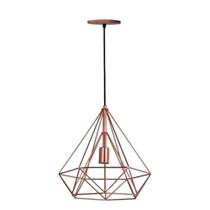 Lustre Pendente Aramado Diamante Pirâmide Cobre Lustre Pendente Aramado Diamante Pirâmide Cobre