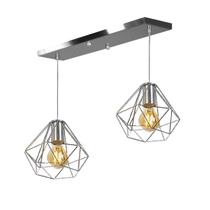 Lustre Pendente Aramado Duplo Base Retangular Escovado