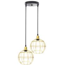 Lustre Pendente Aramado Duplo Globo Cabo Regulável Luminária Agp Ilumini