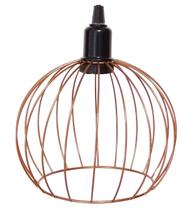 Lustre Pendente Aramado Globo Cobre 18x20 Cm