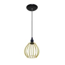 Lustre Pendente Aramado Modelo Balãozinho Cor Amarelo Ideal para Lâmpadas Filamento LED