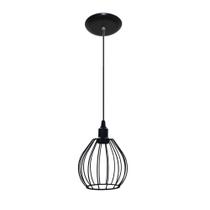 Lustre Pendente Aramado Modelo Balãozinho Cor Preto Ideal para Lâmpadas Filamento LED
