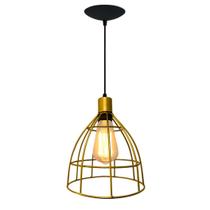 Lustre Pendente Aramado Retrô Luminária Taça Dourado Lustre Pendente Aramado Retrô Luminária Taça Dourado