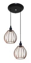 Lustre Pendente Aramado Retro Modelo Balão - 02 Juntos Na Mesma Canopla - Mesa de Jantar Sala Quarto Lustre Pendente Aramado Retro Modelo Balão - 02 Juntos Na Mesma Canopla - Mesa de Jantar Sala Quarto