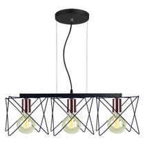 Lustre Pendente Aramado Star Trio Moderno 18x62cm Bivolt Lustre Pendente Aramado Star Trio Moderno 18x62cm Bivolt