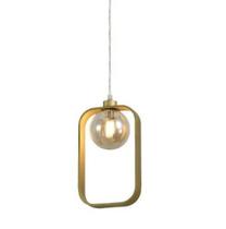 Lustre Pendente Aruna Dourado Globo Vidro Âmbar ZR097AGD Starlux Lustre Pendente Aruna Dourado Globo Vidro Âmbar ZR097AGD Starlux