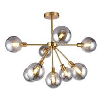 Lustre Pendente Astro Fumê/Dourado 9 Lâmpada G9 Or1185