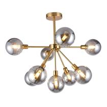 Lustre Pendente Astro Fumê/Dourado 9 Lâmpada G9 Or1185