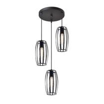 Lustre Pendente Avant Dolium Aço 3xE27 Preto Fosco